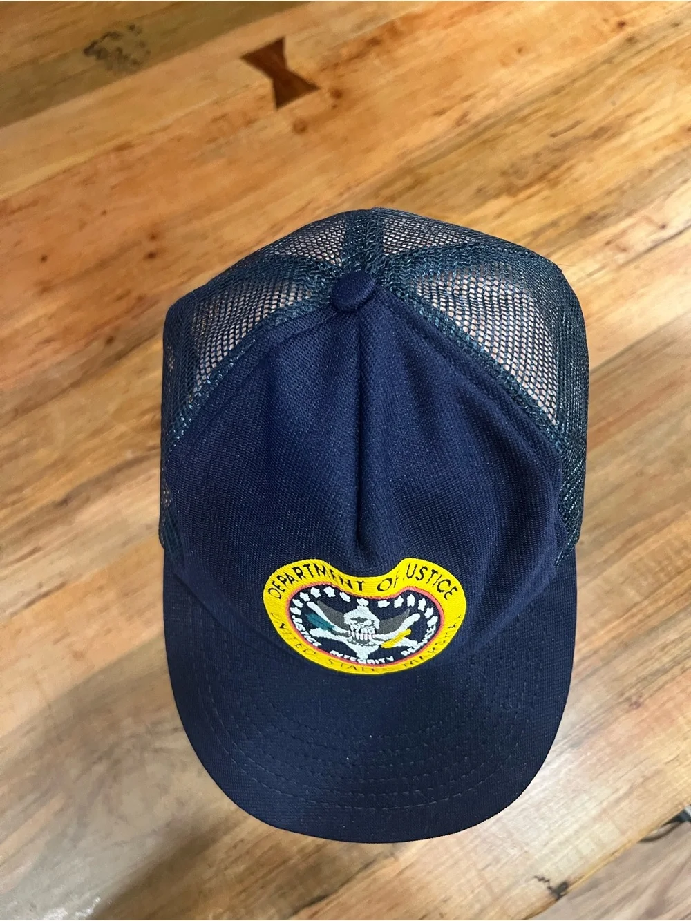 Vintage Navy Blue United States Marshal Department of Justice Patch Cap